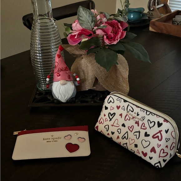 kate spade Accessories - Kate Spade Heart Print Wallet/Card Holder & matching Cosmetic Bag. Sold as set.